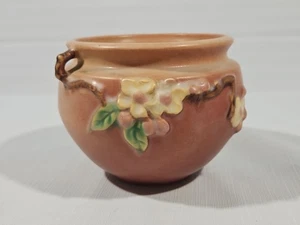 Roseville Pink Apple Blossom Jardiniere Vase Planter #300-4 Vintage - Picture 1 of 19
