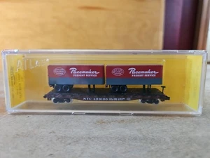 ATLAS N SCALE NYC PACEMAKER #3750 PIGGYBACK FLAT CAR W/VAN TRAILERS NIB - Picture 1 of 5