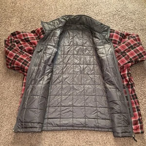 Columbia Chaqueta Reversible Puffer Cuadros Gris Negro Rojo Hombre’s Talla XXL - Imagen 1 de 11