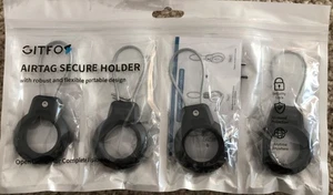 1-4PCS (For Apple AirTag2021)Secure Holder with Wire Cable Air Tag Lock Case Key - Photo 1 sur 2