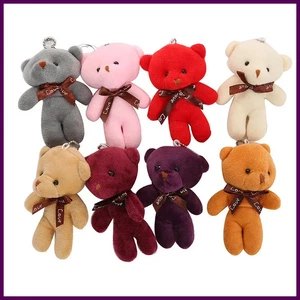 10 pz/confezione 12 cm mini fiocco cravatta orsacchiotto ciondolo peluche giocattolo colorato orsacchiotto - Foto 1 di 32