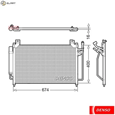CONDENSER AIR CONDITIONING DCN44013 FOR MAZDA L3-VDT 2.3L R2AA 2.2L 4cyl - Image 1 of 4
