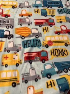 Fleece Stoff Paket - 1 Stück - 3 Yard 12" - Fahrzeuge mit Blase Wörter - Bild 1 von 1