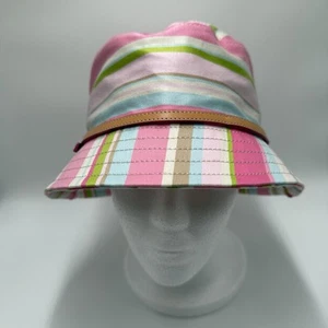 Coach Bucket Hat Womens Pink Pastels Leather Strap Small 21 in circumference - Picture 1 of 7
