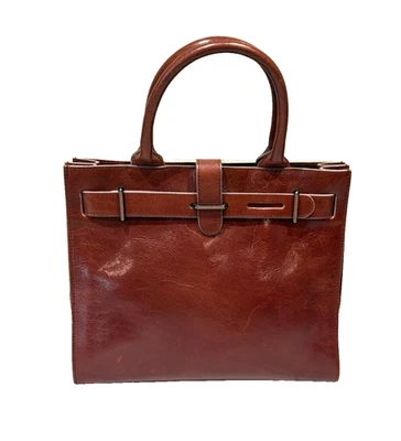 FURLA Brown Leather Handbag Vintage Purse Shoulder Bag with Dust Bag - Image 1 of 4