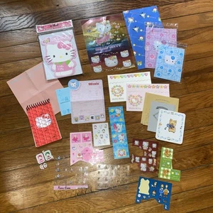 Rare Vintage Lot Sanrio Hello Kitty Fabric Fruit Mermaid Bride Stickers Pig Bear - Picture 1 of 23