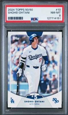 2024 Topps 50/50 Shohei Ohtani #10 Homerun #5 PSA 8 NM-MT - Image 1 of 4