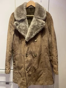 Herren Mantel Leder Pelz Größe 54 Braun Lederjacke Wintermantel - Bild 1 von 9