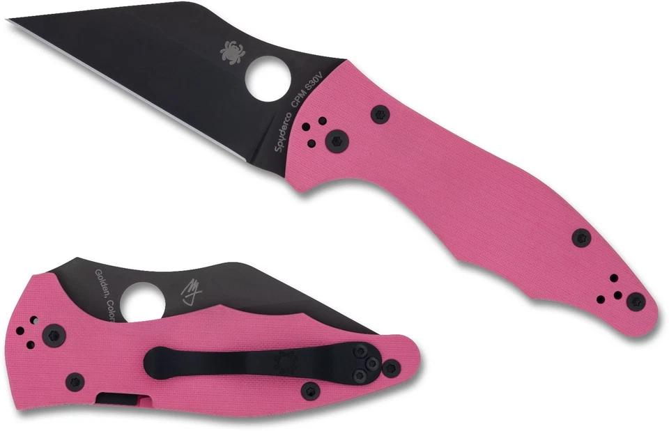 SPYDERCO Yojimbo 2 Sprint Run Pink G-10 Scales CPM S30V Steel C85GPNBKP2 L@@K