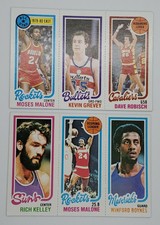 2 1980-81 Topps Rich Kelley Moses Malone Winford Boynes Rookie RC #64 #102 #192