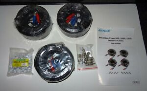 Video/Power Cables & BNC Connectors RCA 3 Pack ANNKE 100 Feet (30 meters) 2-In-1
