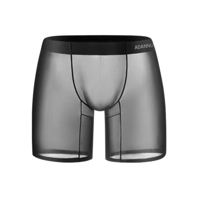 ADANNU Boxer intimo uomo ultrasottile sexy mutande seta ghiaccio pantaloncini sportivi - Immagine 1 di 4