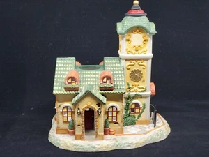 PARTYLITE Olde World Village #4 Clock Tower Tea light Candle House - Picture 1 of 7