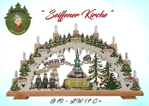 Lichterbogen Schwibbogen Seiffener Kirche 3D Holznischel - Bild 1 von 5