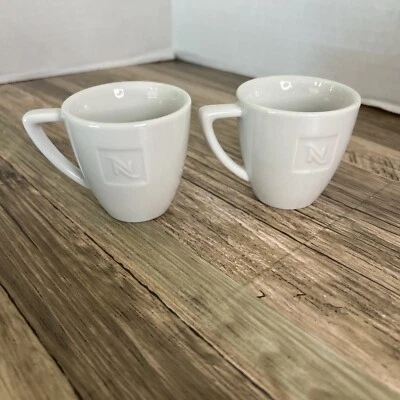 (2) Taza de café espresso vintage de porcelana blanca Nespresso hecha en Alemania 2,5"" Foto 1 de 4