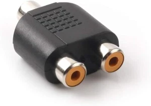 RCA Phono Splitter 1 to 2 Female Socket Adapter Split or Combine Audio Cable - Picture 1 of 7