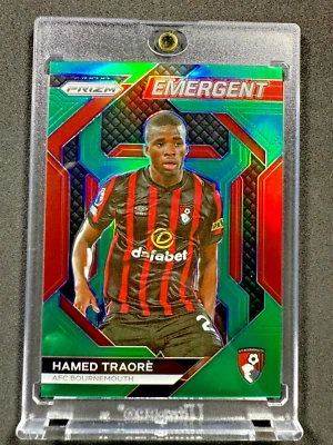 2023-24 Panini Prizm Premier League HAMED TRAORE Emergente VERDE/5 #15 SSP Foto 1 de 2