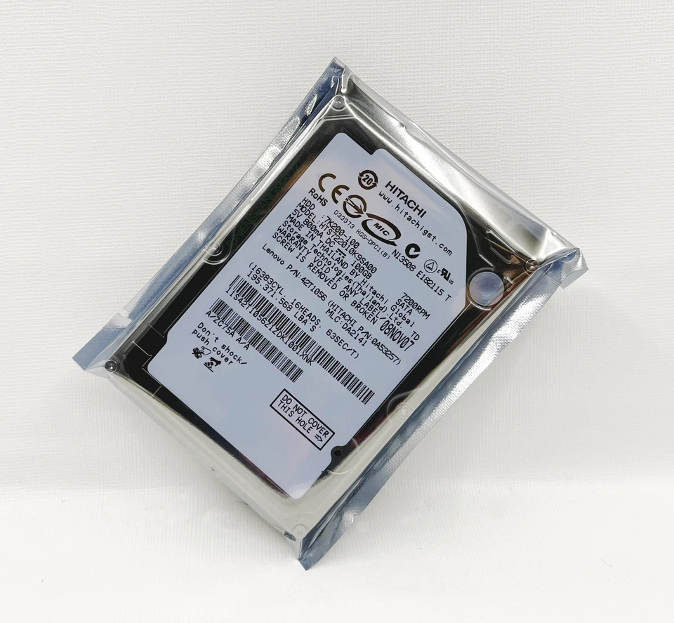 Hitachi 100GB 7200RPM HTS722010K9AT00 SATA 2,5-Zoll Notebook-Festplatte - Bild 1 von 1
