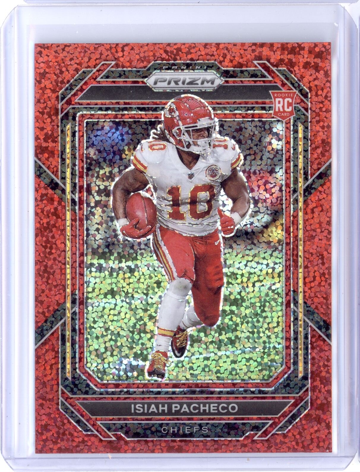 ISIAH PACHECO 2022 PANINI PRIZM FOOTBALL #352 ROOKIE RED SPARKLE SP RC CHIEFS