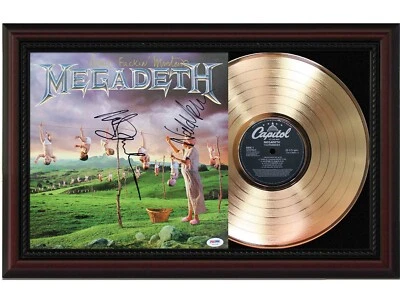 Megadeath Framed Cherry wood Reproduction Signature LP Record Display. - Image 1 of 4