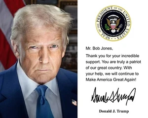 Personalized Donald Trump 2025 Autograph Your Name Custom Message 8 x 10 Photo - Picture 1 of 1