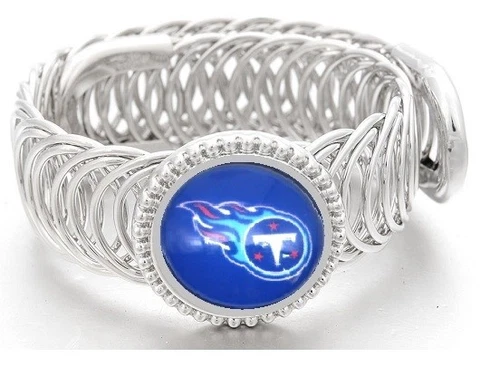 Tennessee Titans Football Sterling Silver Mens Womens Wrap Bracelet w GiftPk D11 Cover
