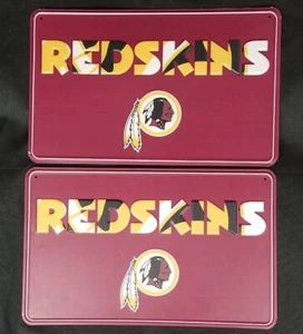 WASHINGTON REDSKINS METAL Wall Sign Man Cave NFL (SET OF 2) 16" X 10" - Picture 1 of 8