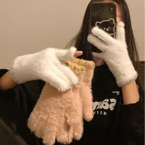 Elastic Fleece Women's Gloves Touch Screen Thicken Gloves for Cycling Skiing - Picture 1 of 17