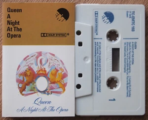 QUEEN - A NIGHT AT THE OPERA (EMI TCEMTC103) MID-80s UK CASSETTE TAPE REISSUE - Picture 1 of 3