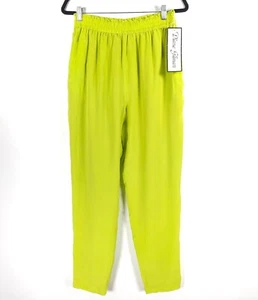 NWT Diane Gilman 100% SILK Wide Leg Elastic Smocked Waist Pants 11552120H MEDIUM - Picture 1 of 10