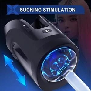Automatic Handsfree Male Masturbator Thrusting Suck Stroking Blowjob Lubricants - Picture 1 of 7