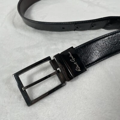 Cinturón Robert Graham Para Hombre 48 Reversible Marrón Negro Imitación Cuero Paisley Repujado Foto 1 de 4