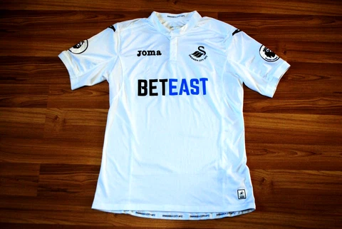 SWANSEA CITY HOME FOOTBALL SHIRT 2016-2017 SOCCER JERSEY SIZE MENS LARGE JOMA Cover