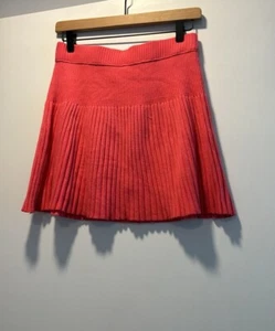 Aerie Women’s ribbed knit pleated mini Red-pink skirt sz S NWT - Picture 1 of 8