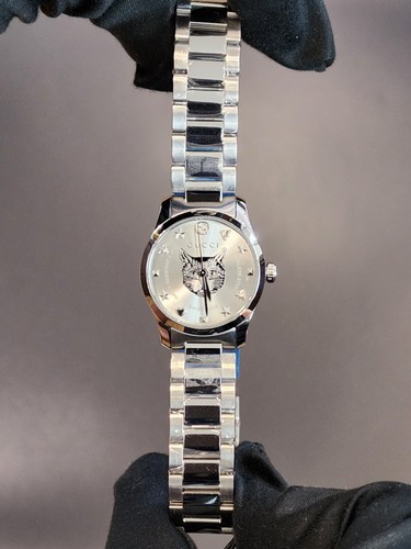 Nuovo Orologio da polso Gucci G Timeless 27mm Argento Acciaio Inox Donna