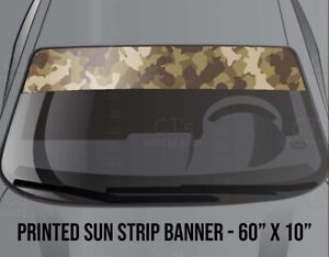 Desert Camo Printed Sun Strip - Windshield Banner JDM Visor Camouflage