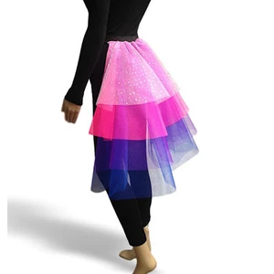 ADULT SPARKLE BUSTLE layered TUTU MULTI COLOUR FANCY DRESS dance / HEN COSTUME - Picture 1 of 3