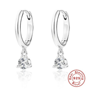 925 Silver 0.3 CT Classic Moissanite Hoop Pendant Earrings With GRA Certificate