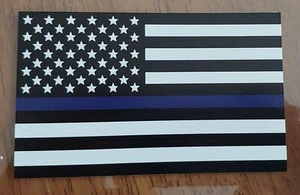 Calcomanía bandera de Estados Unidos delgada línea azul policía vidas materia (5x3) - Imagen 1 de 1