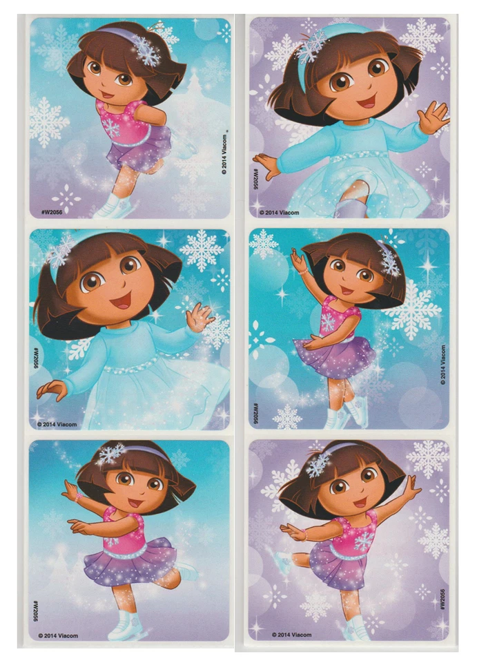 SANDYLION 25 Dora the Explorer Winter Skating Stickers, 2.5" x 2.5" each, Party Favors