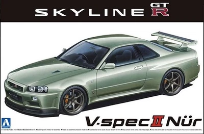 AOSHIMA, NISSAN BNR34 Skyline GT-R V-Spec II à assembler et à peindre, échell... - Photo 1/3