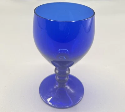 Vintage Bristol Blue Cobalt Wine / Rummer Glass 10.5cm - Image 1 of 3