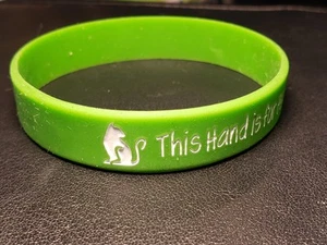 Green "This Hand Is For Petting Cats" Silicone Bracelet, Rubber Jewelry. - Picture 1 of 3