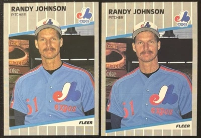 1989 Fleer Randy Johnson #381 Rookie Cards RCs NM-MT (2) Cards - Image 1 of 2