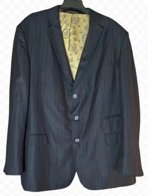 Mecca Superior 150s Navy Stripe Sport Coat Suit Jacket Blazer 54L Model TEO/1314 - Image 1 of 4