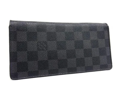 LOUIS VUITTON Damier Graphite Portefeuille Brazza Wallet N62665, Black PVC - Image 1 of 4