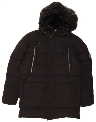 SUPPLY & DEMAND Mens Hooded Padded Jacket UK 40 Large Black AJ05 - Image 1 of 3