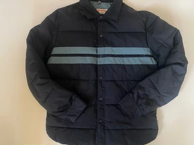 Chaqueta acolchada Birdwell Beach Britches para hombre azul marino a rayas talla M broches de presión Foto 1 de 4