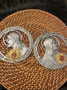 Placas de pared de metal Sagrado Corazón de Jesús e Inmaculado Corazón María - Imagen 1 de 7