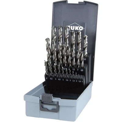 RUKO 214215RO HSS-G Metall-Spiralbohrer-Set 25teilig DIN 338 Zylinderschaf...